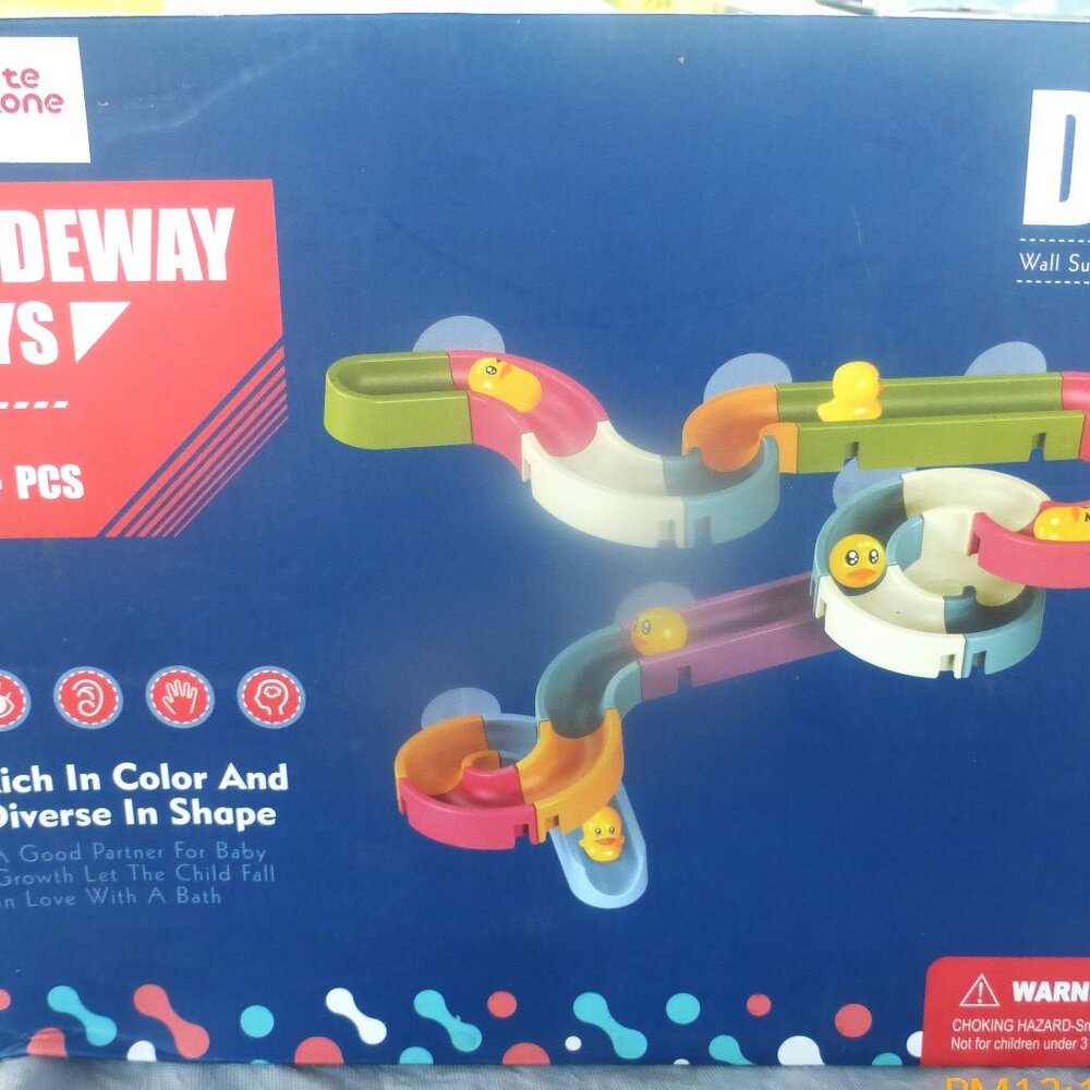 GMS1 DIY Slideway Toys WALL SUCKING SLIDEWAY 34pcs Baby Growth Baby Bath SNAKE